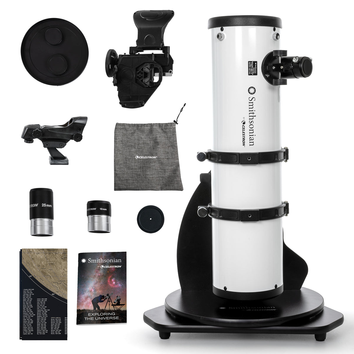 Smithsonian by Celestron StarSense Explorer 130mm Smartphone App-Enabled Tabletop Dobsonian Telescope