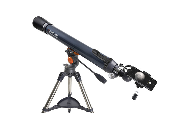AstroMaster 90AZ Telescope with Smartphone Adapter and Bluetooth Remote