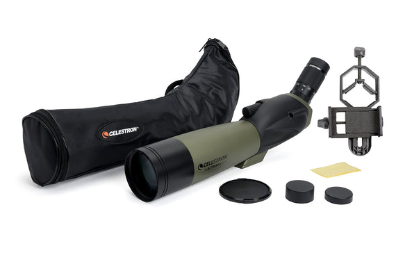 Ultima 20-60x80mm Angled Zoom Spotting Scope with Smartphone Adapter