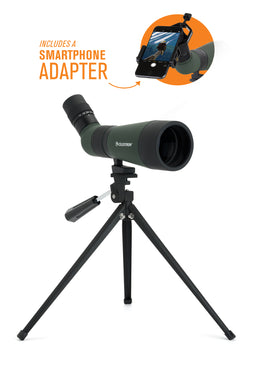 LandScout 12-36x60mm Angled Zoom Spotting Scope with Table-top Tripod and Smartphone Adapter
