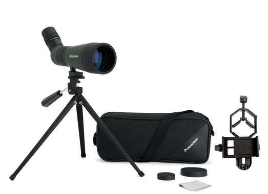 LandScout 12-36x60mm Angled Zoom Spotting Scope with Table-top Tripod and Smartphone Adapter