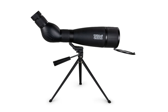 Popular Science by Celestron LandScout 20-60x80mm Angled Zoom Spotting Scope with Smartphone Adapter and Bluetooth remote