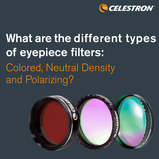 What are the different types of eyepiece filters: colored neutral density, and polarizing?