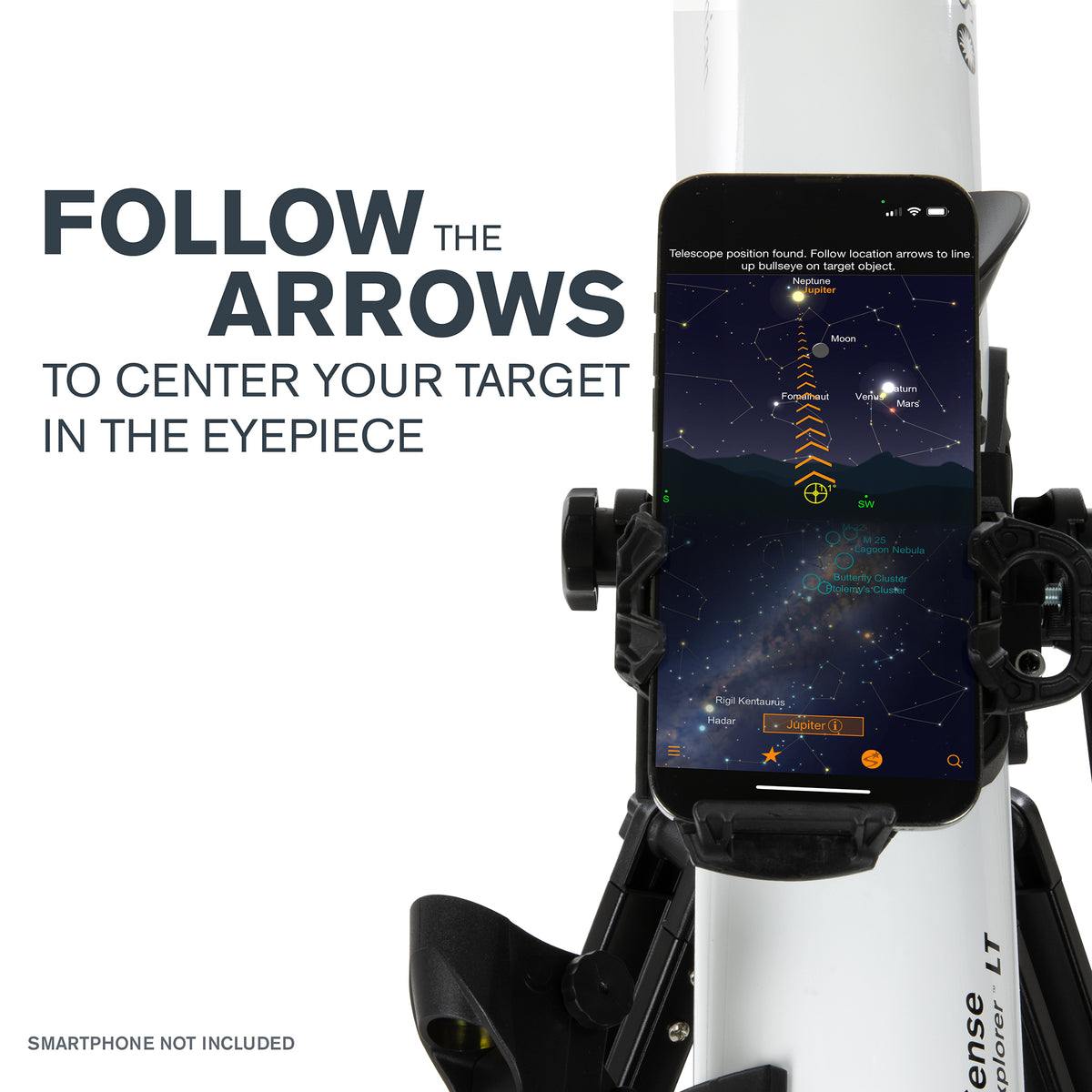 Smithsonian by Celestron StarSense Explorer LT 80AZ Smartphone App-Enabled Refractor Telescope