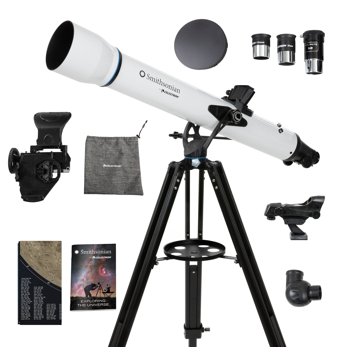 Smithsonian by Celestron StarSense Explorer LT 80AZ Smartphone App-Enabled Refractor Telescope