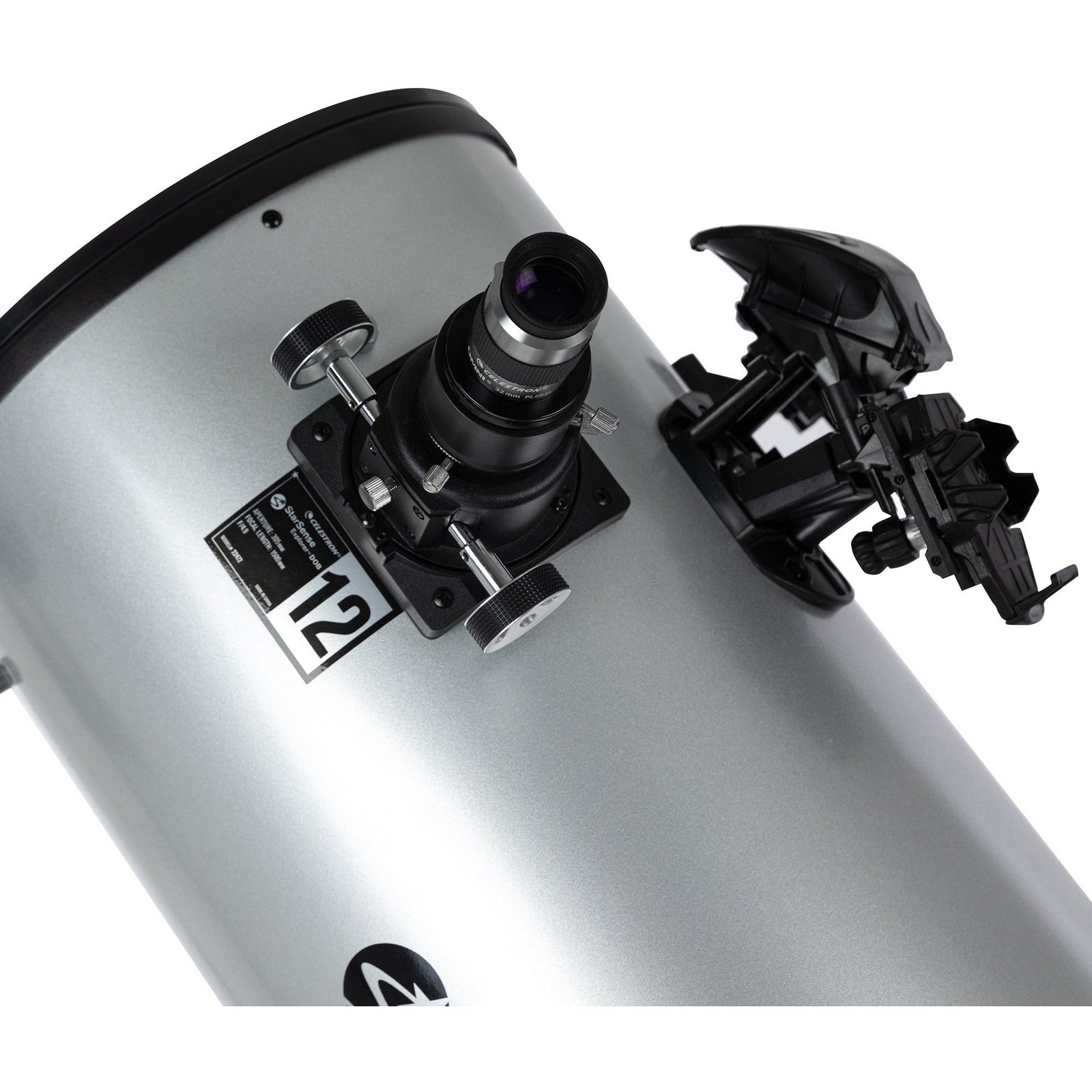 Two-inch Crayford focuser and StarSense dock on the Celestron StarSense Explorer 12-inch Dobsonian