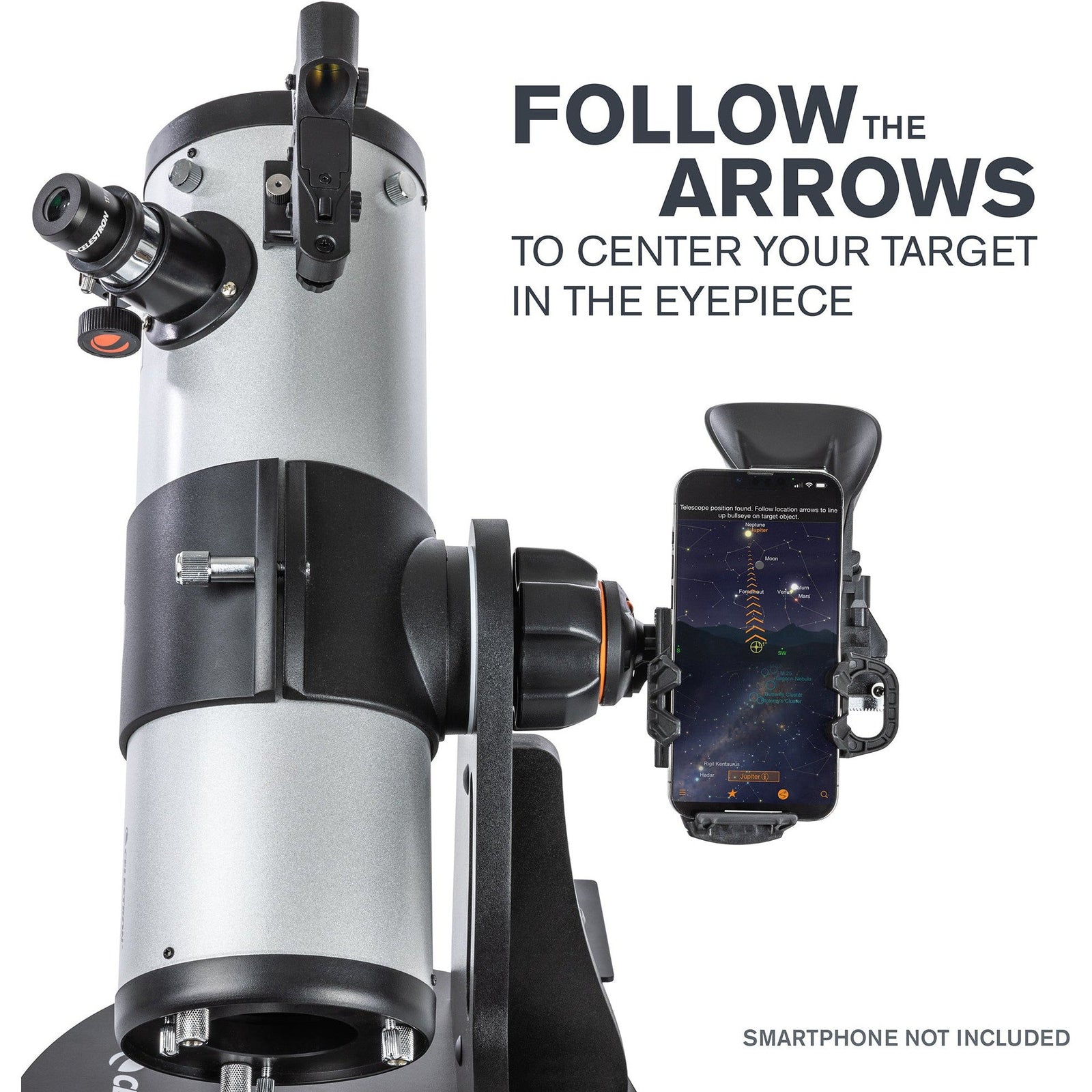 StarSense Explorer app navigation on the Celestron 114mm tabletop Dobsonian
