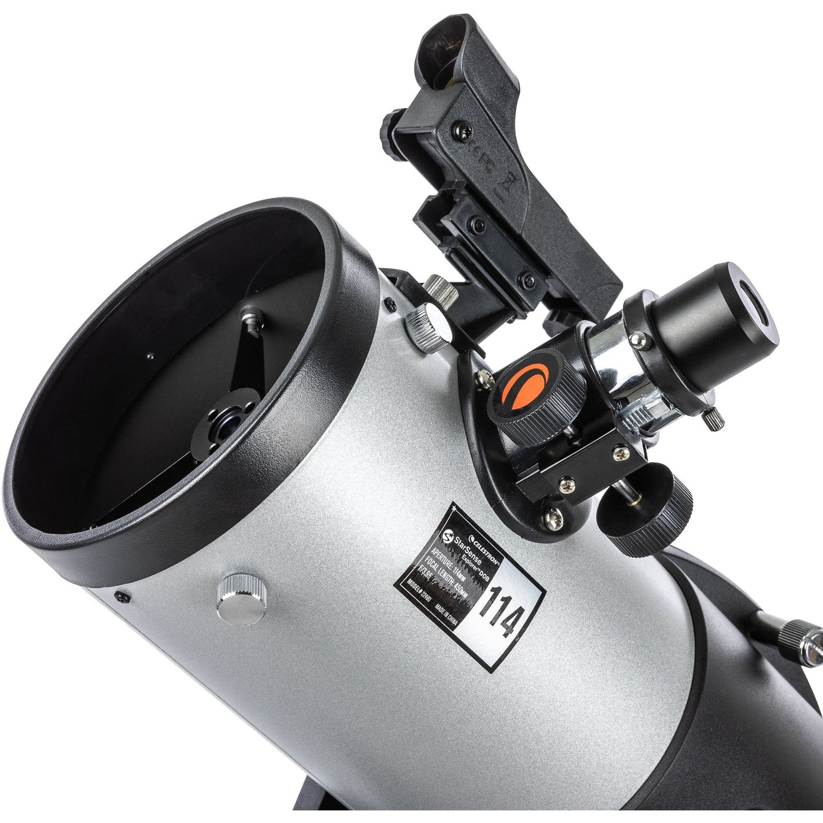 Focuser, eyepiece and StarPointer finder on the Celestron StarSense Explorer 114mm