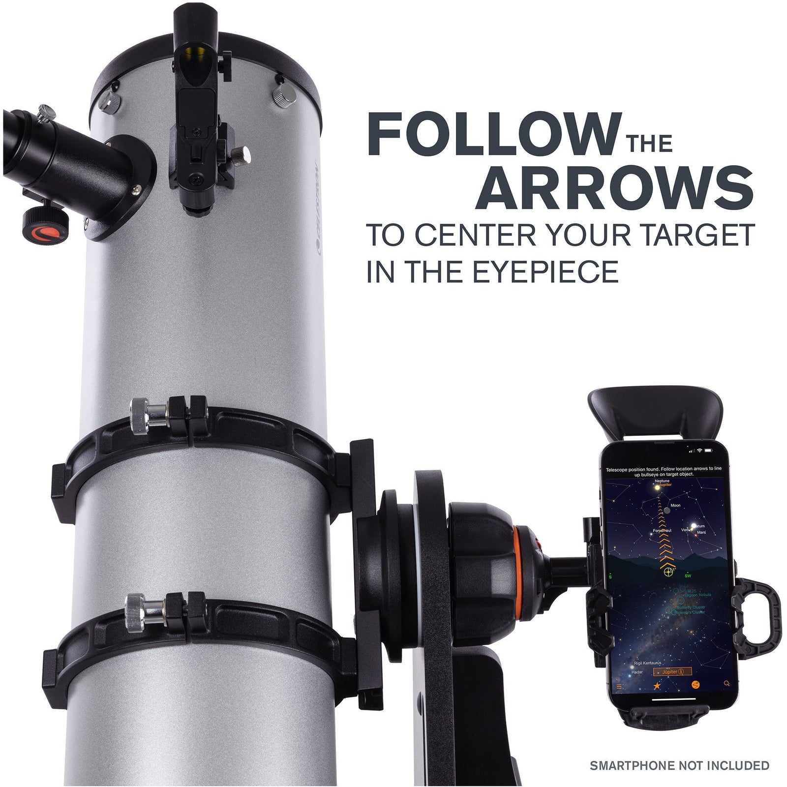 StarSense Explorer app navigation on the Celestron 130mm tabletop Dobsonian