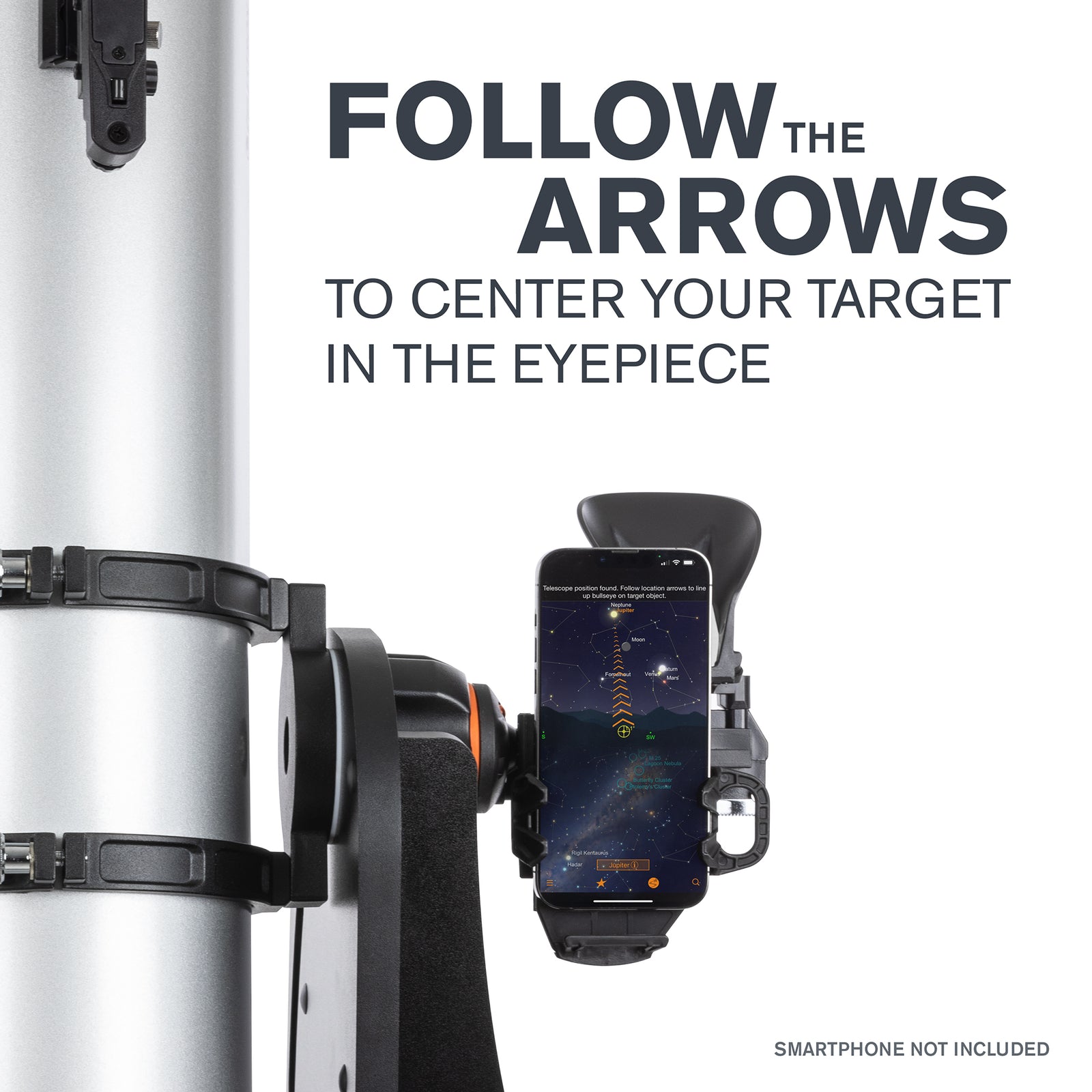 StarSense Explorer app navigation on the Celestron 150mm tabletop Dobsonian