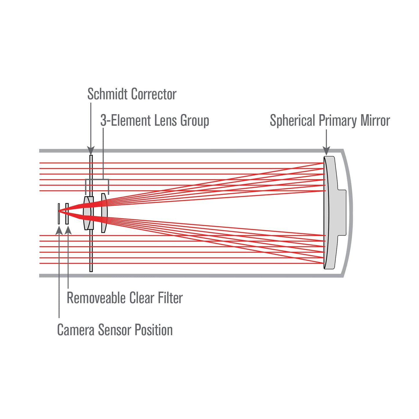 6” Rowe-Ackermann Schmidt Astrograph (RASA 6) Optical Tube Assembly (CG-5 Dovetail)