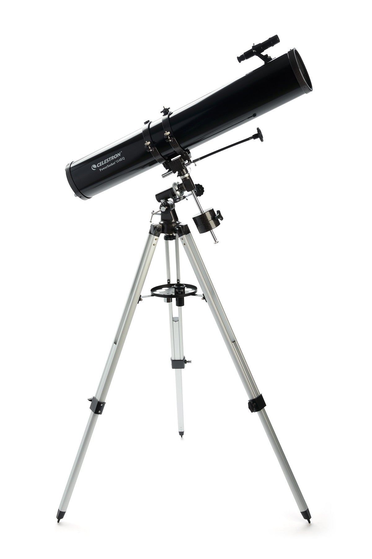 Mount and focuser detail on the PowerSeeker 114EQ