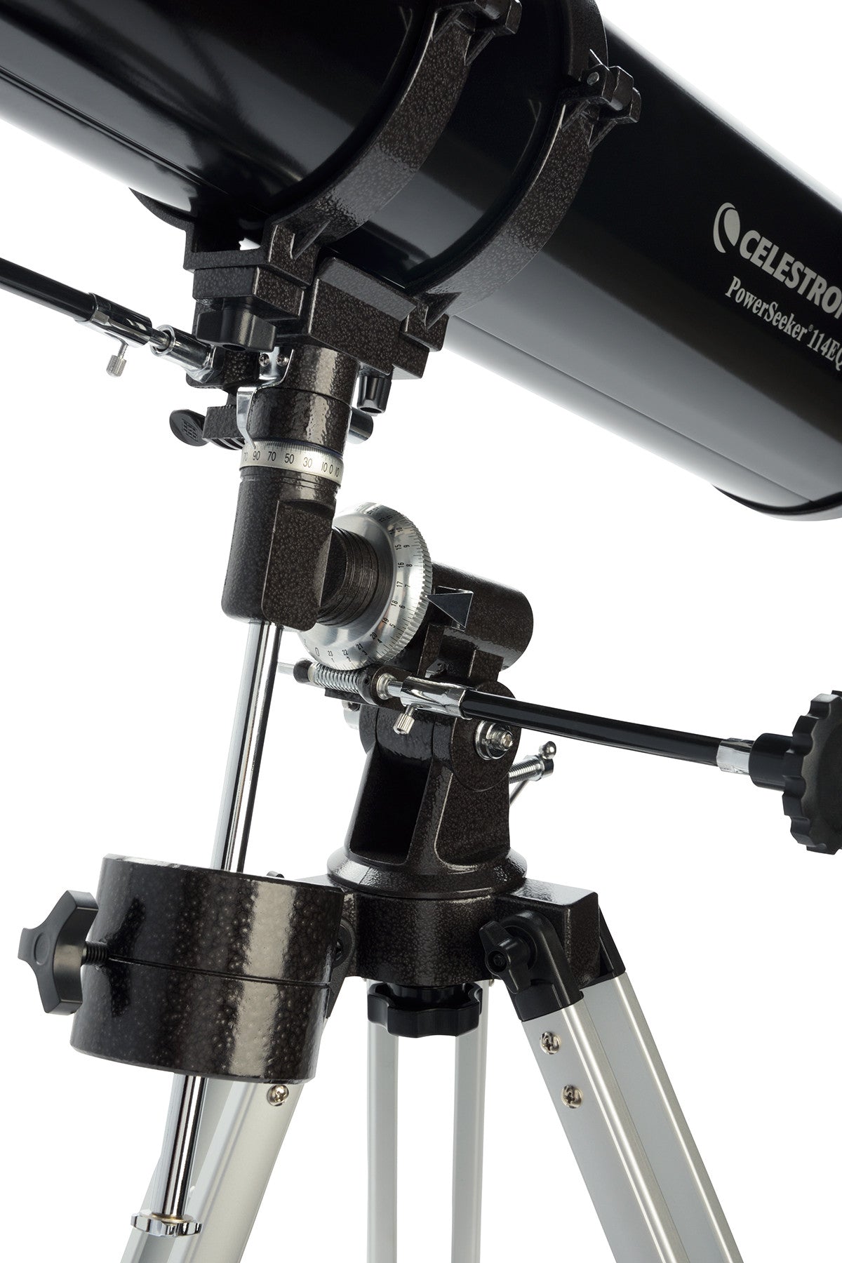 Included setup and accessory detail for the PowerSeeker 114EQ