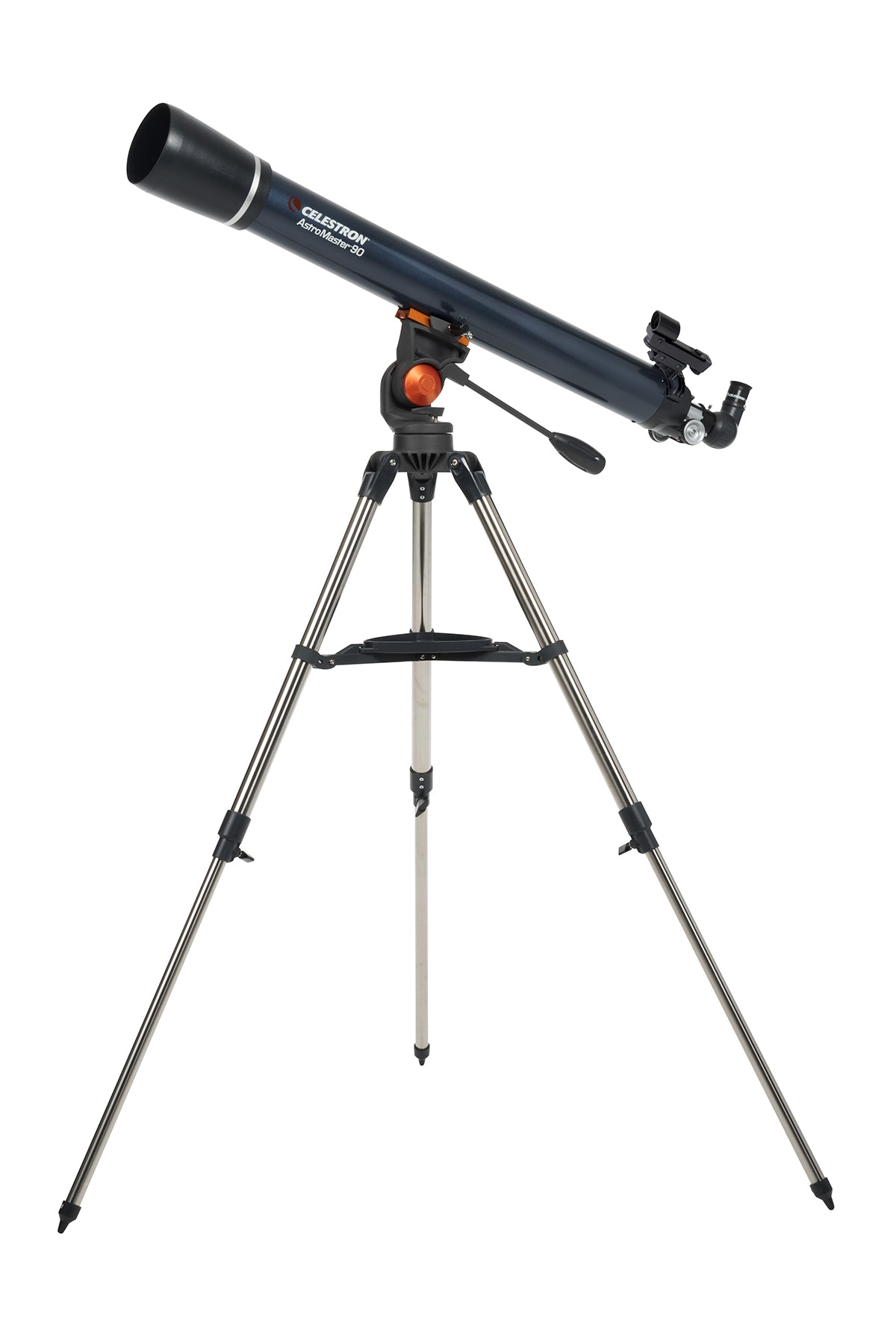 AstroMaster 90AZ on its adjustable steel tripod