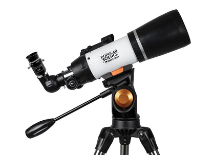 Popular Science by Celestron AstroMaster 80AZS Telescope with Smartphone Adapter and Bluetooth Remote