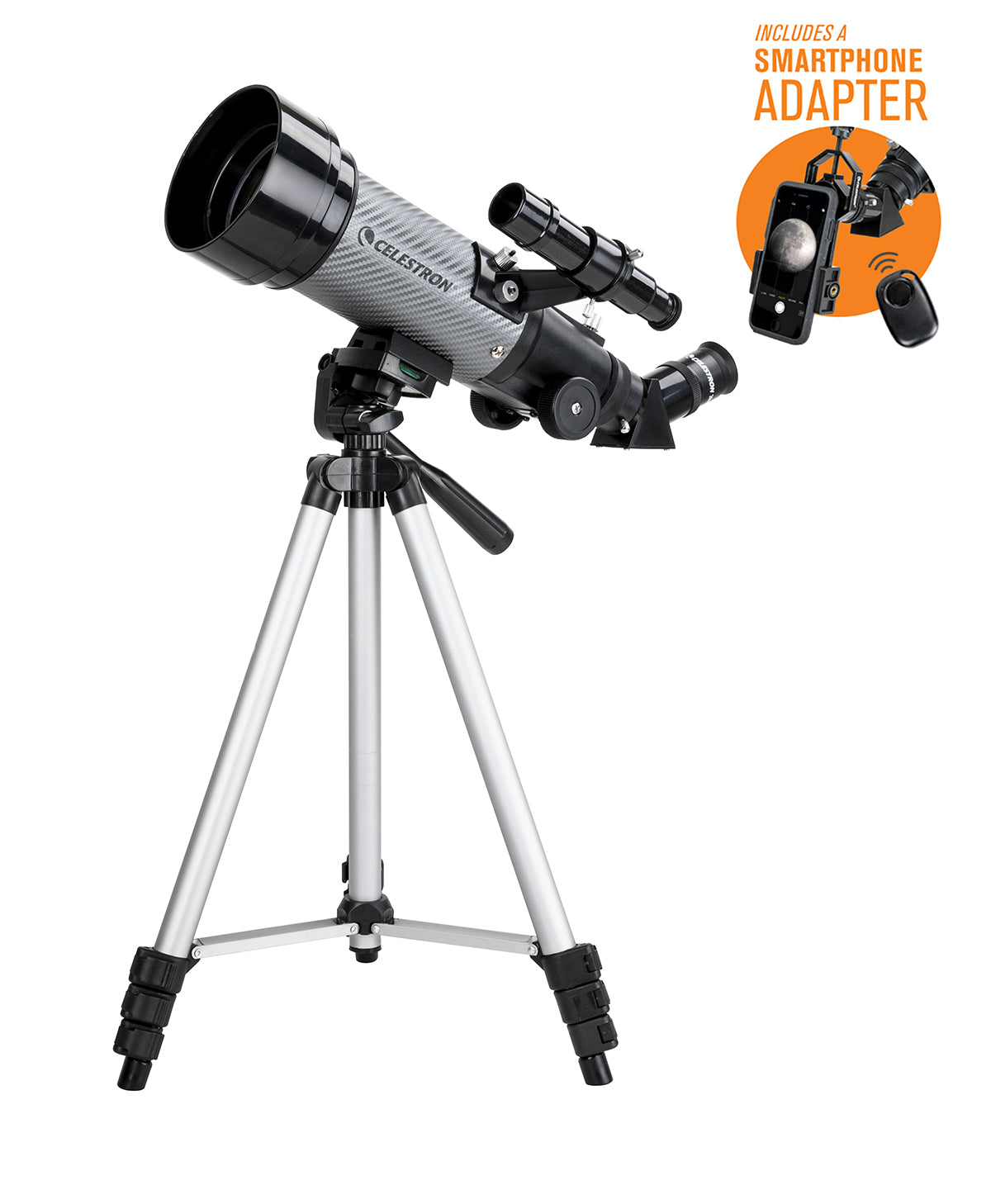 Celestron Travel Scope 70 DX Telescope with Smartphone Adapter complete telescope kit