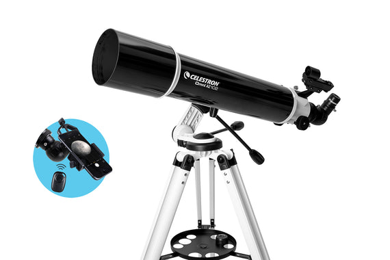 Omni AZ 102 Telescope with Smartphone Adapter and Bluetooth Shutter Remote