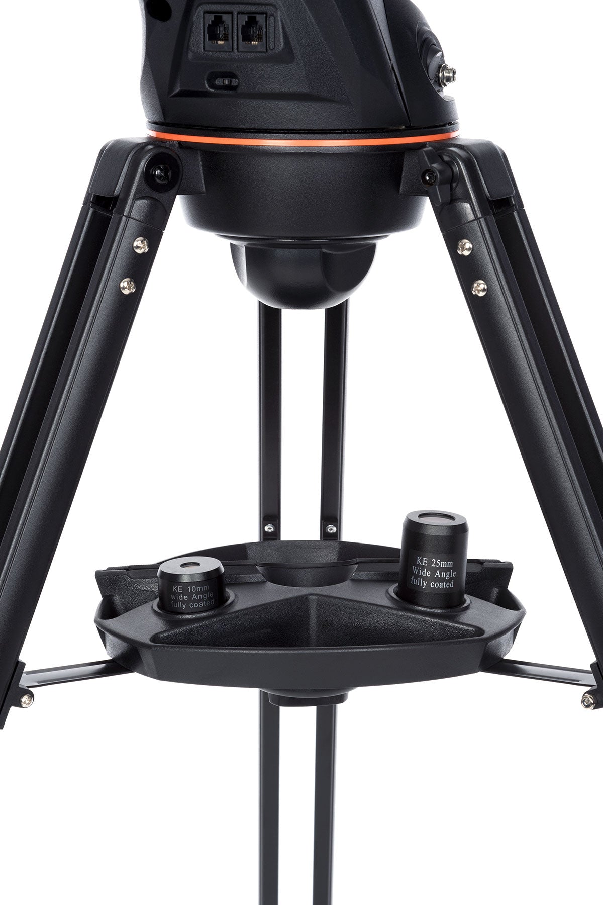 Astro Fi accessory tray with eyepieces and rubber-lined mobile-device holder