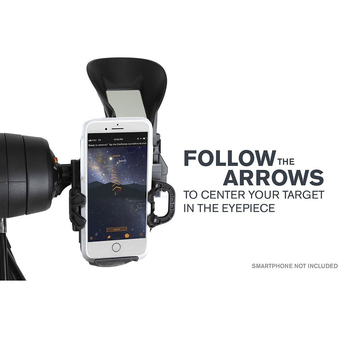 StarSense Explorer smartphone dock and navigation app on DX 130AZ