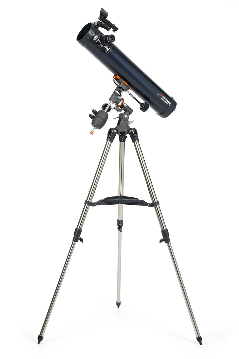 AstroMaster 76EQ on its adjustable steel tripod