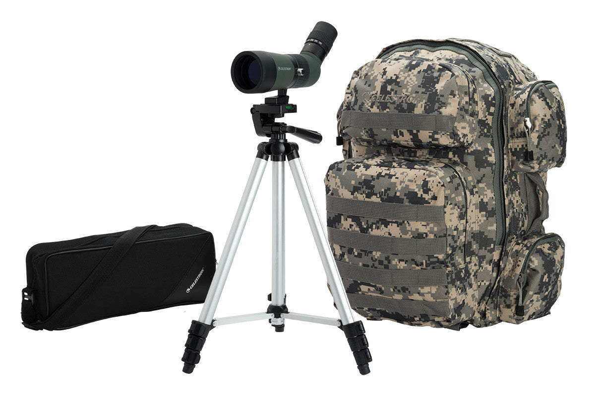 LandScout 10-30x50mm Zoom Angled Spotting Scope Backpack Kit | Celestron