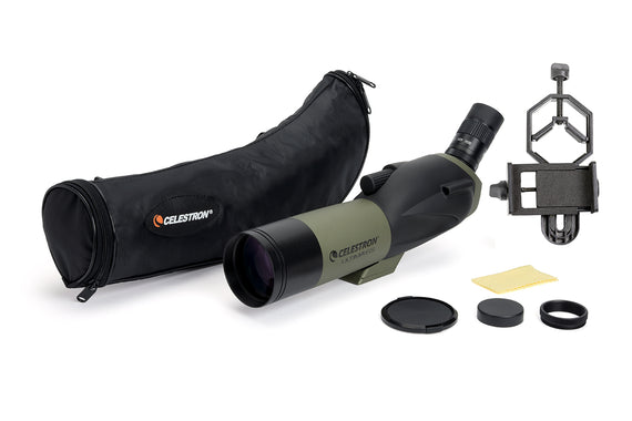 Ultima 18-55x65mm Angled Zoom Spotting Scope with Smartphone Adapter