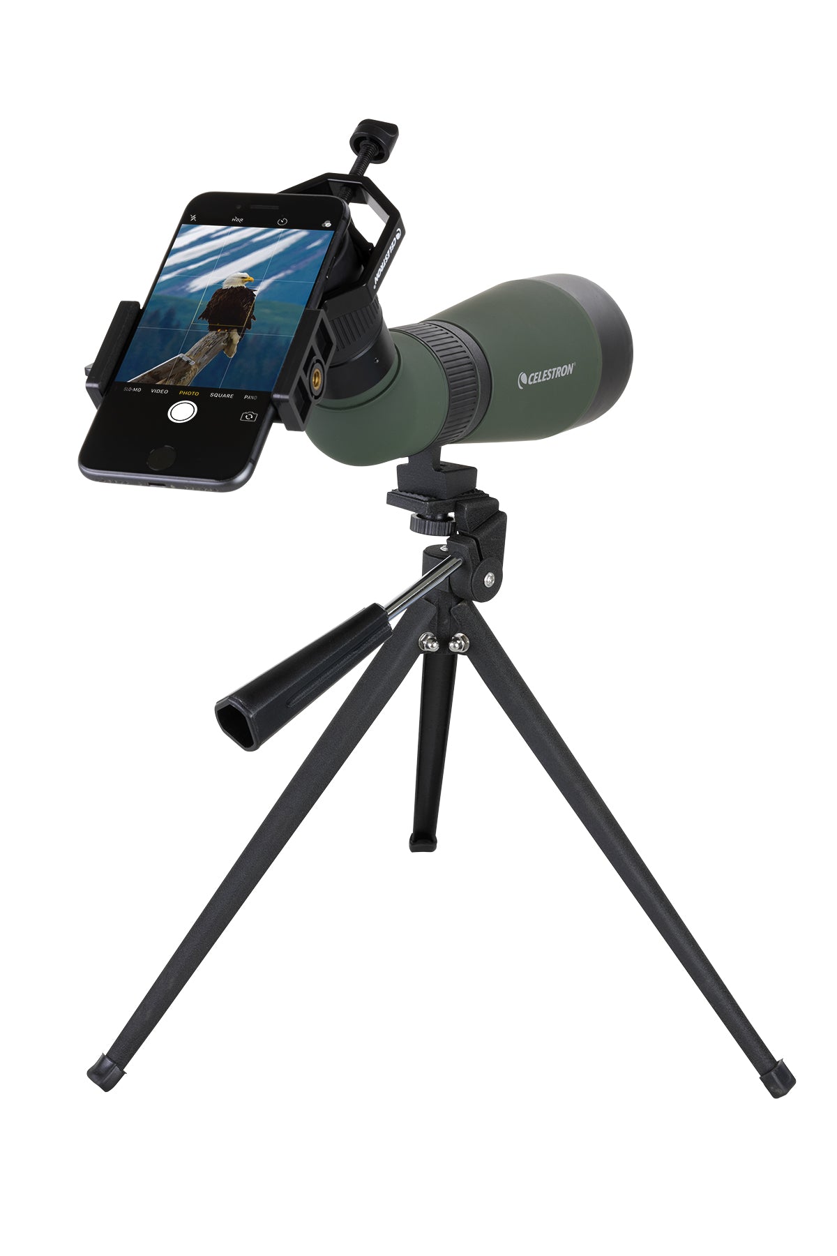 LandScout 12-36x60mm Angled Zoom Spotting Scope with Table-top Tripod and Smartphone Adapter