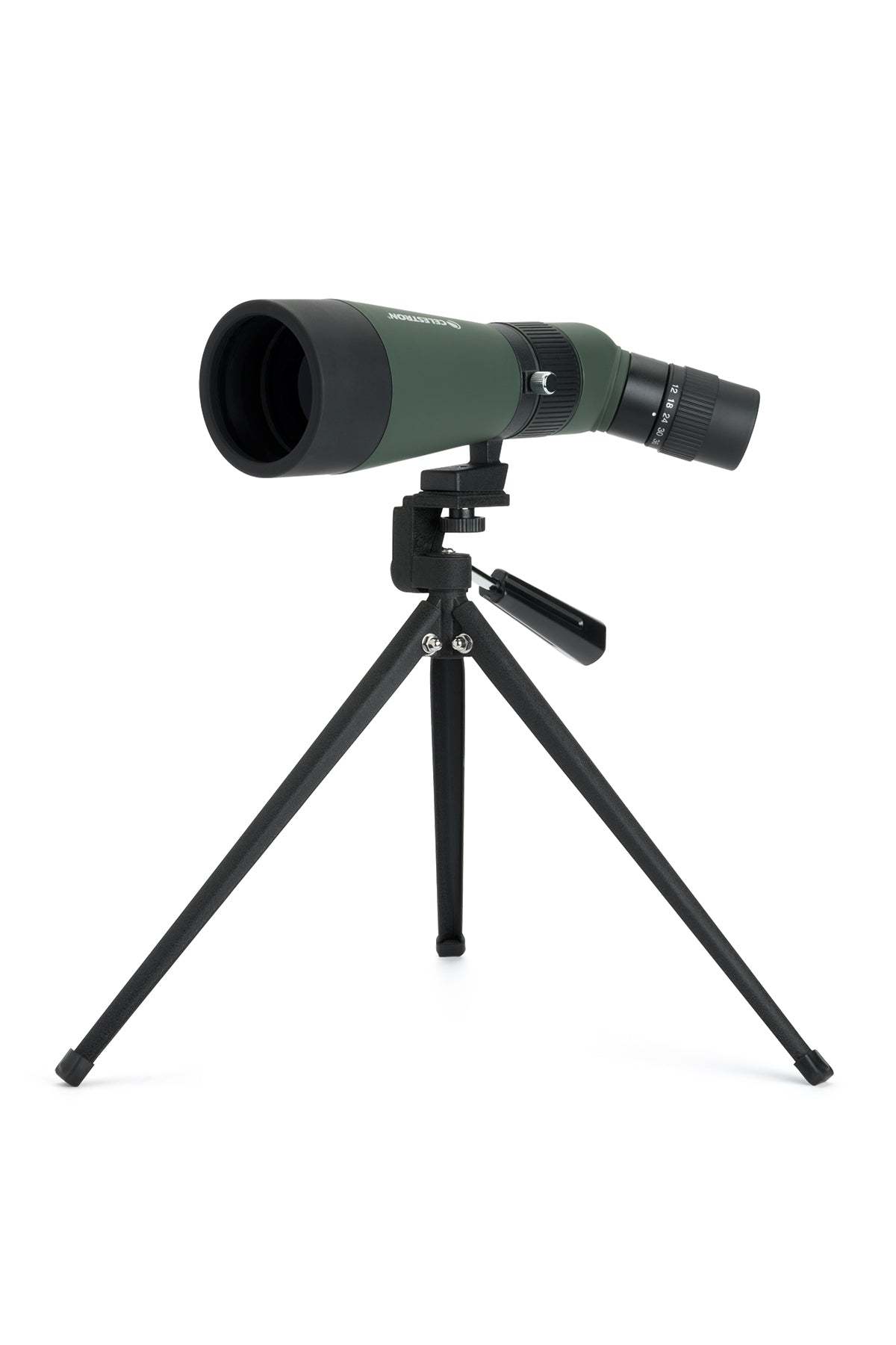 LandScout 12-36x60mm Angled Zoom Spotting Scope with Table-top Tripod and Smartphone Adapter