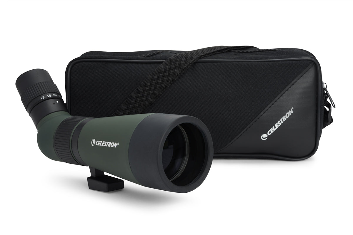 LandScout 12-36x60mm Angled Zoom Spotting Scope with Table-top Tripod and Smartphone Adapter