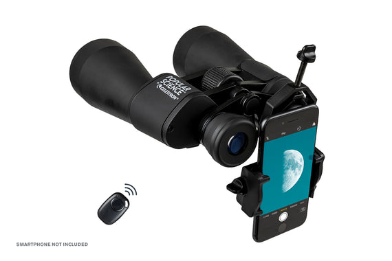 Popular Science by Celestron SkyMaster 9x60mm Porro Binocular with Smartphone Adapter and Bluetooth remote