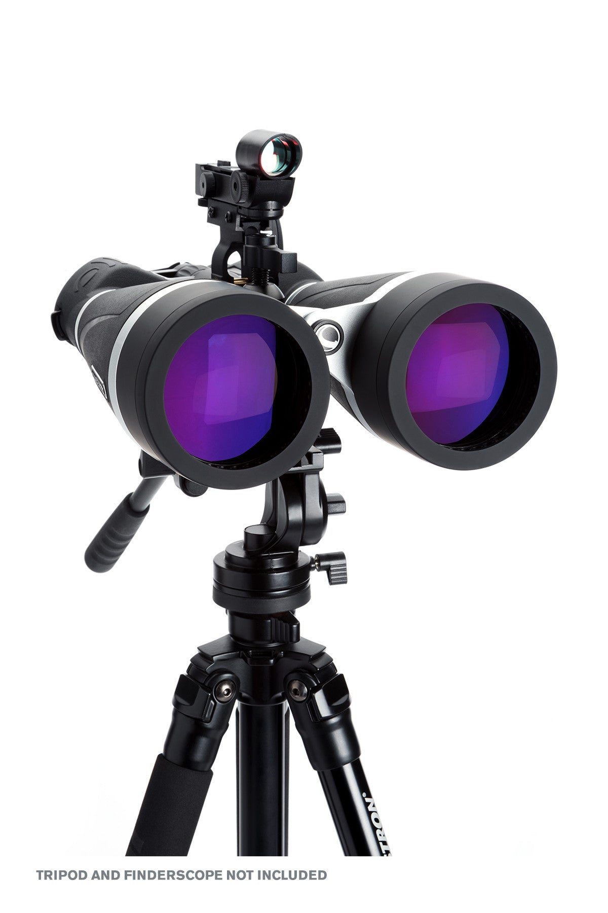 SkyMaster Pro 20x80 tripod-mounted with optional red-dot finder