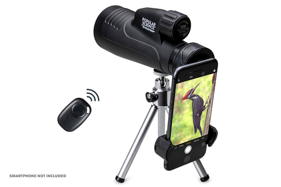 Popular Science by Celestron Outland X 12x50mm Monocular with Tripod, Smartphone Adapter, and Bluetooth remote