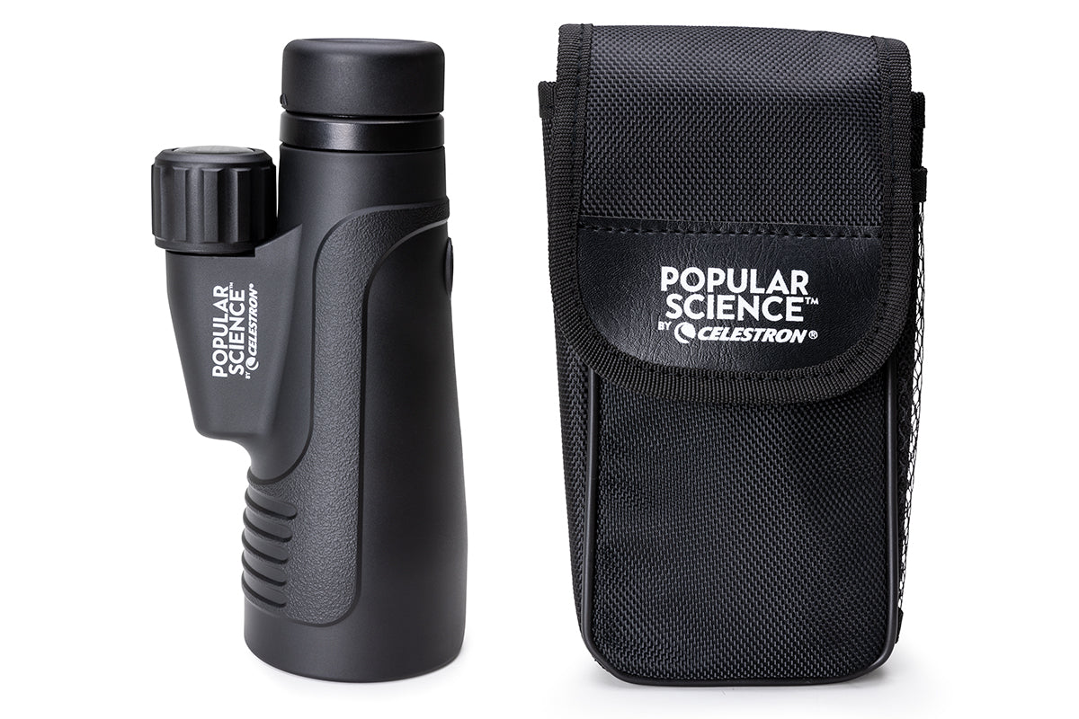 Popular Science by Celestron Outland X 12x50mm Monocular with Tripod, Smartphone Adapter, and Bluetooth remote