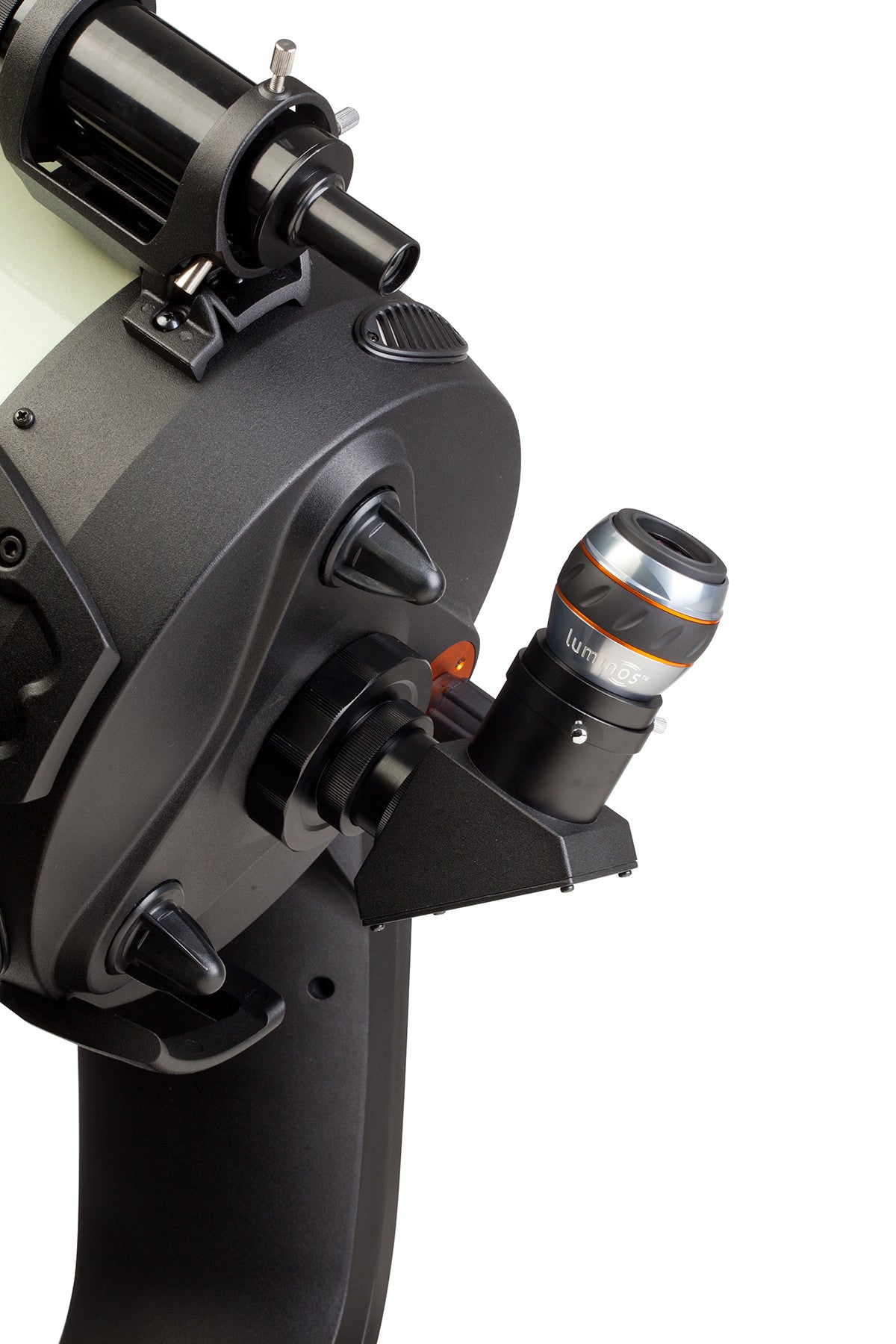 Celestron Luminos 7mm eyepiece installed in a telescope diagonal