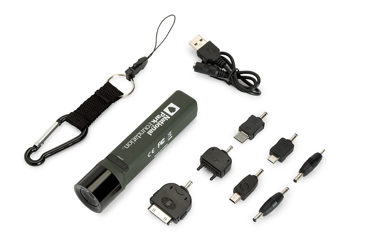 celestron national park foundation rechargeable power pack led flashlight National Park Foundation Rechargeable Power Pack & LED Flashlight – Celestron