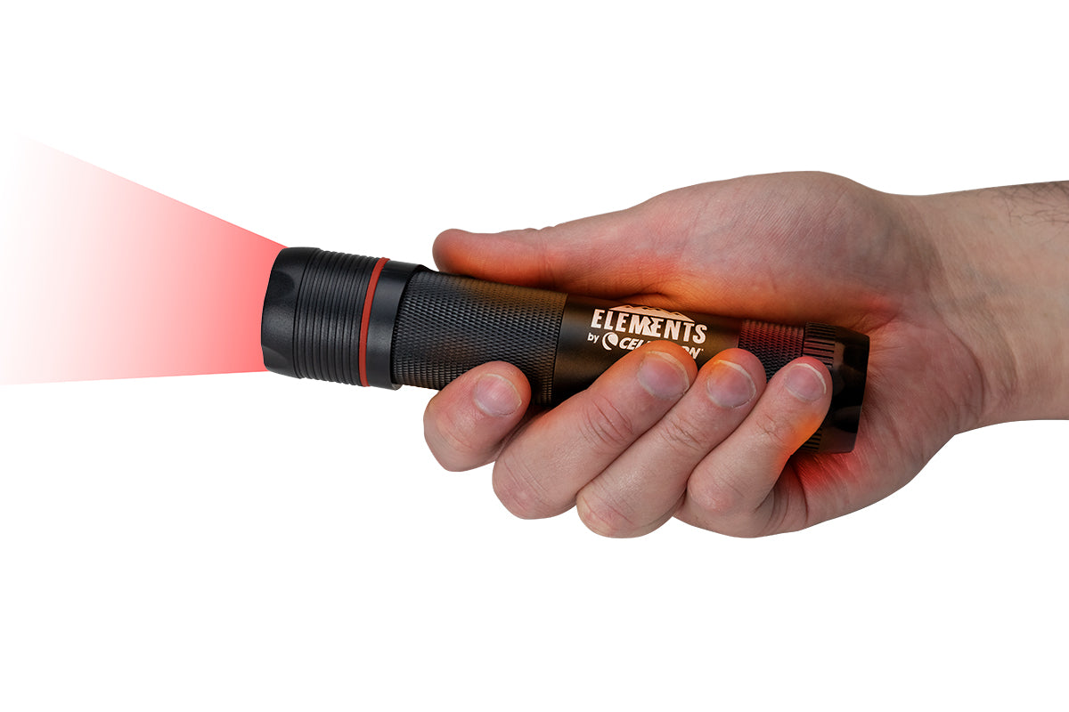 celestron rechargeable lithium ion flashlight Celestron Elements ThermoTorch 3 Astro Red