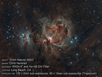 H-alpha H-beta OIII Imaging Filter, Rowe-Ackermann Schmidt Astrograph (RASA) 8